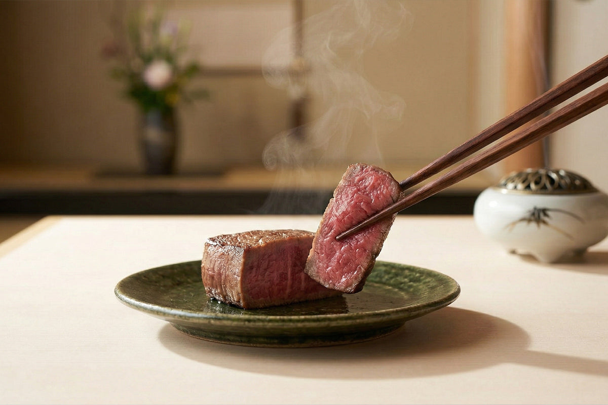 6. 焼き色がついた瞬間、赤身の香りが部屋を満たす